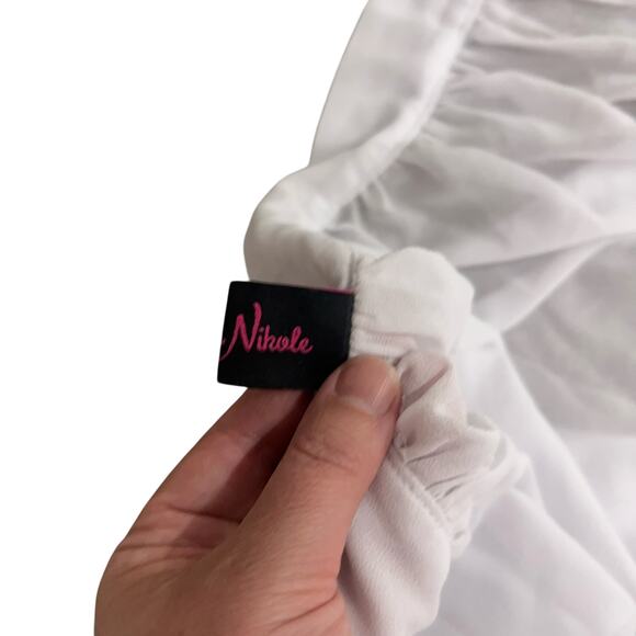 White Ruffle Chiffon Overlay Midi Skirt Tie Waist Plus Size 18W - Picture 5 of 5